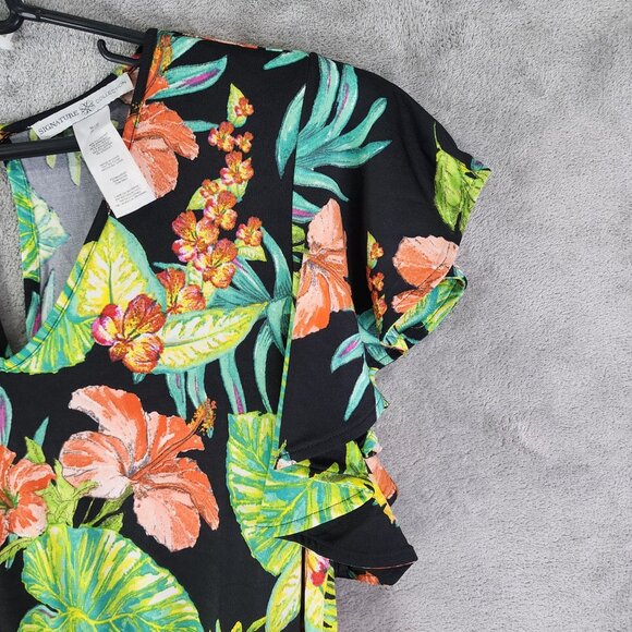 Women's Signature Collection Floral Print Jumpsuit Ruffle Sleeve Size M - Picture 5 of 14